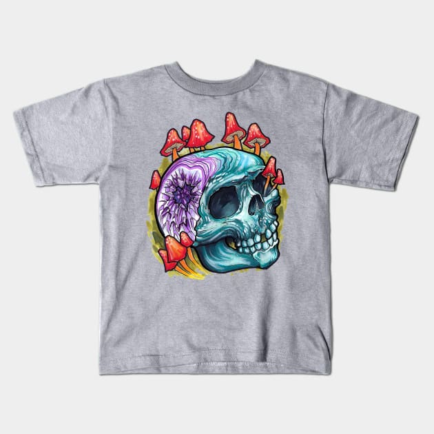 Geode Skull Kids T-Shirt by TimPangburn